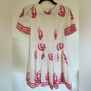 Tularosa red and white patterned dress